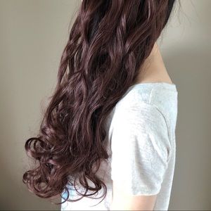 Hair Extensions Clip in Dark auburn 7pcs wig